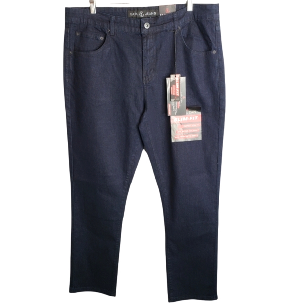 Earl Jeans Men's Slim Fit Blue Flex Stretch Denim 36 Waist / 30 Length NWT